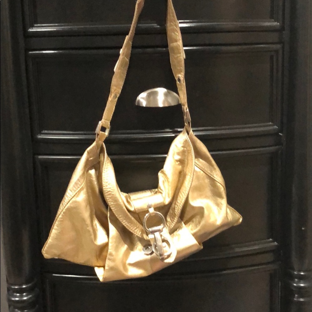 Carla Mancini gold shoulder bag